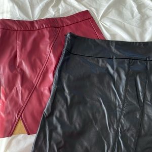 SHEIN | faux leather skirts
